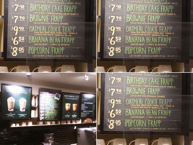 Starbucks Menu