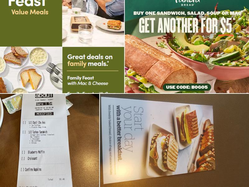 Panera Bread Menu