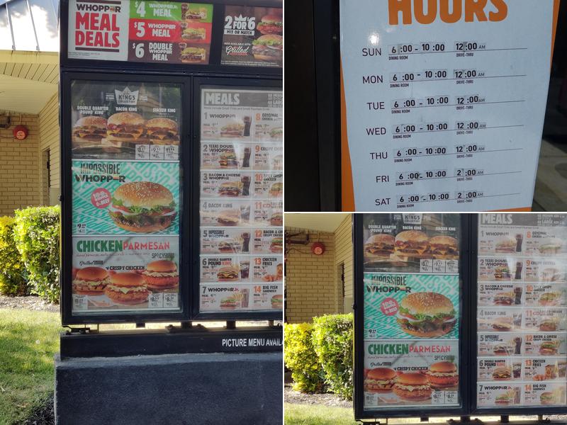 Burger King Menu