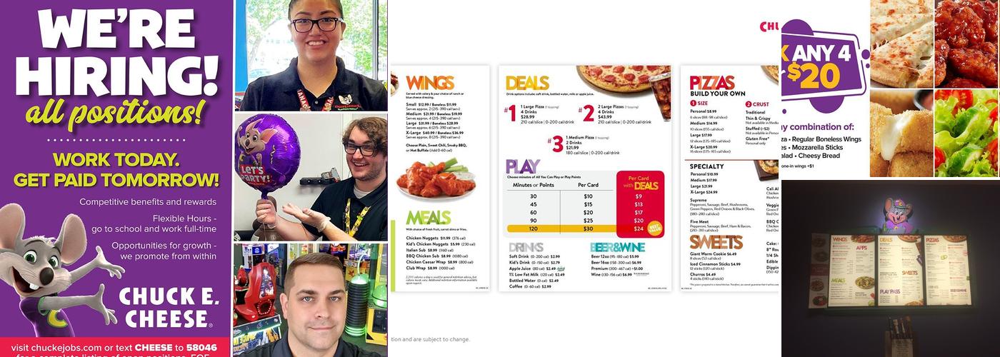 Chuck E. Cheese Menu