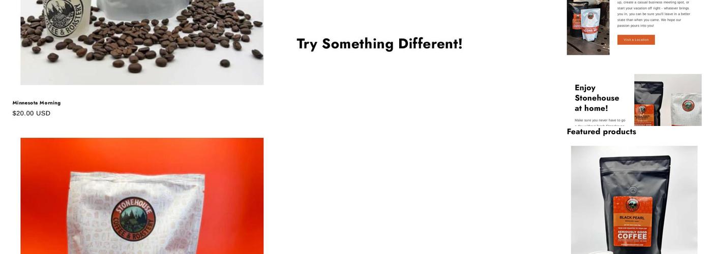 StoneHouse Coffee & Roastery Menu