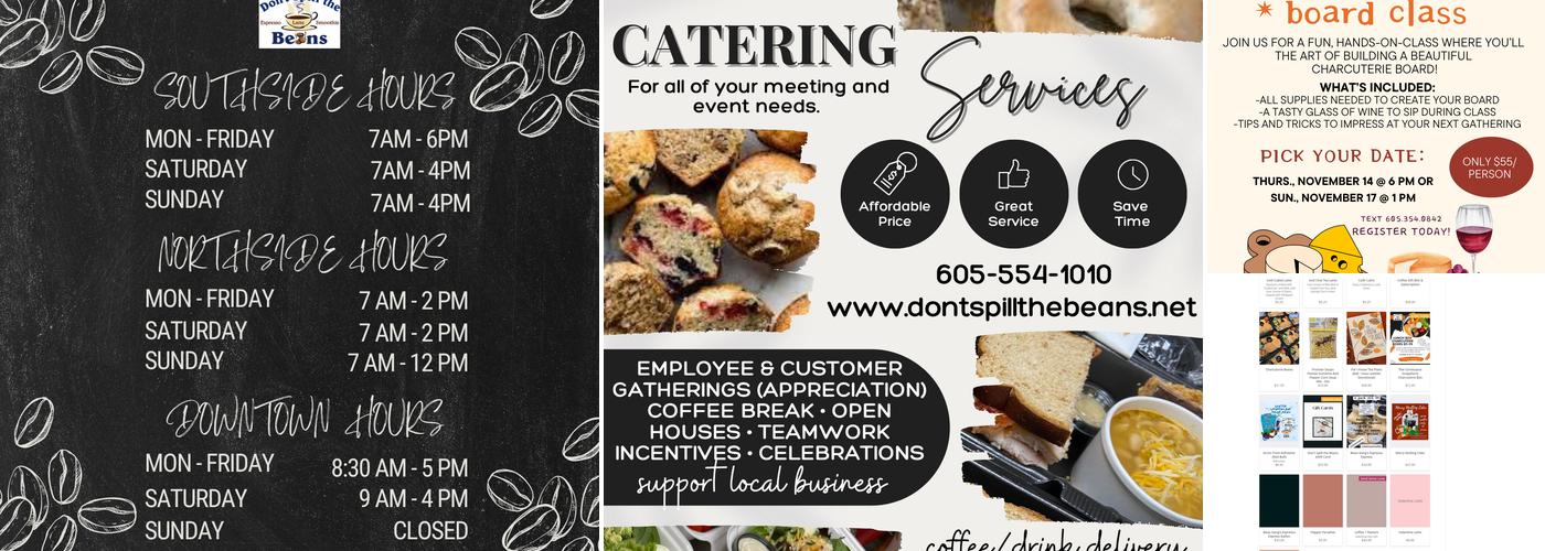 Don't Spill the Beans - Downtown Menu