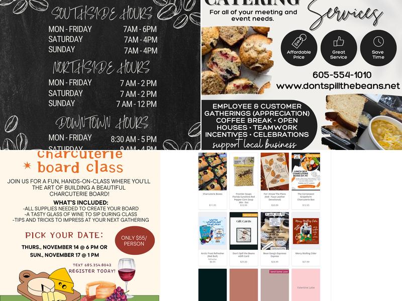 Don't Spill the Beans - Downtown Menu