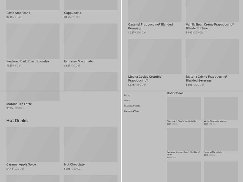 Starbucks Menu