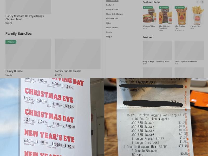 Burger King Menu