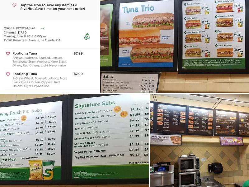 Subway Menu