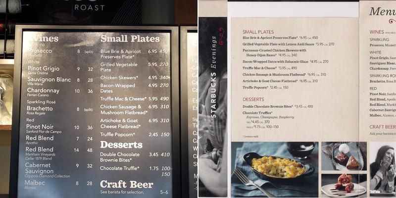 Starbucks Menu