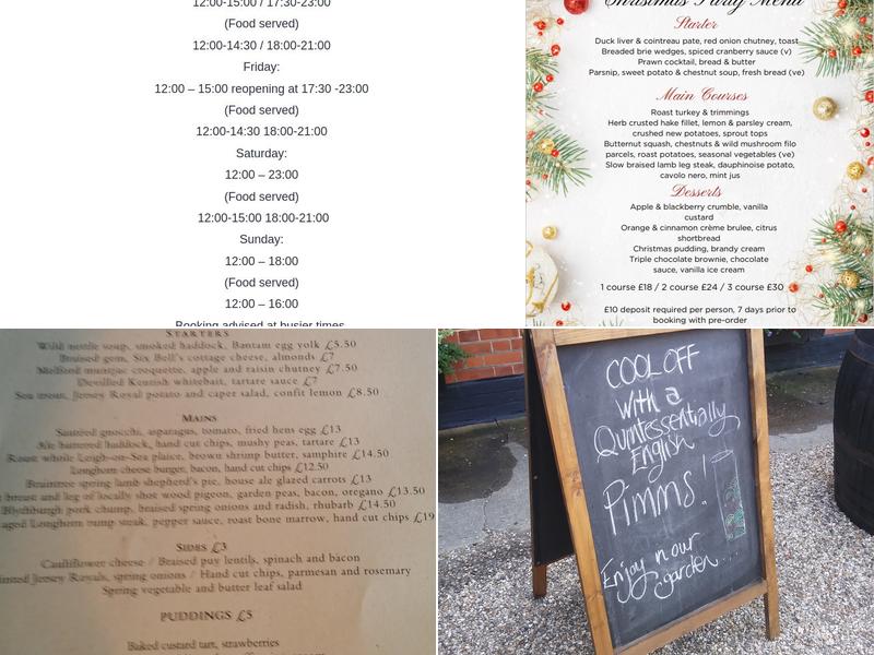 Six Bells Menu