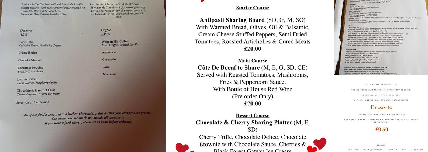 The French Horn Menu