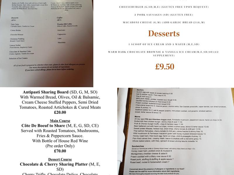 The French Horn Menu