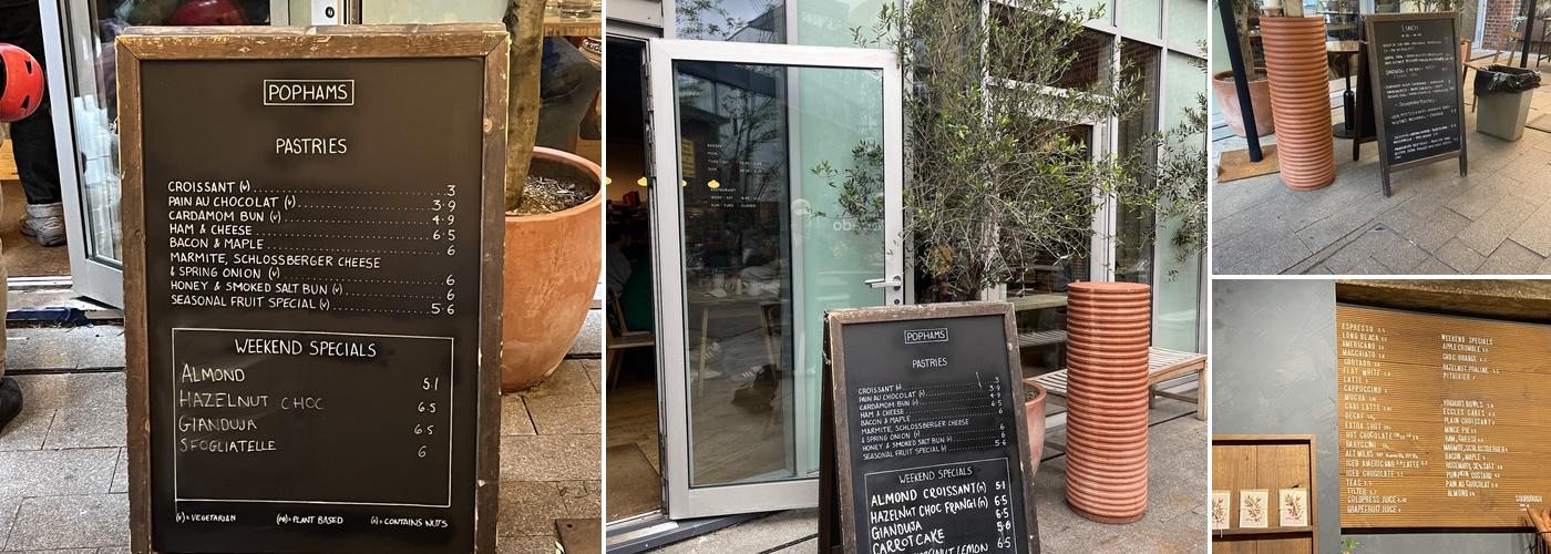Pophams - London Fields Menu