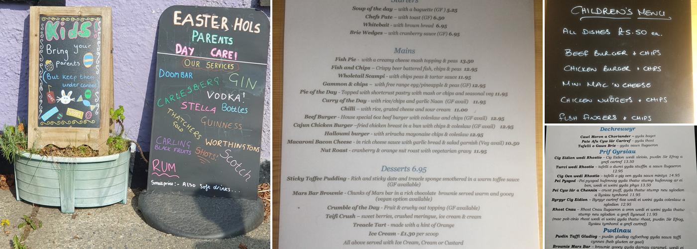 Teifi Inn Menu