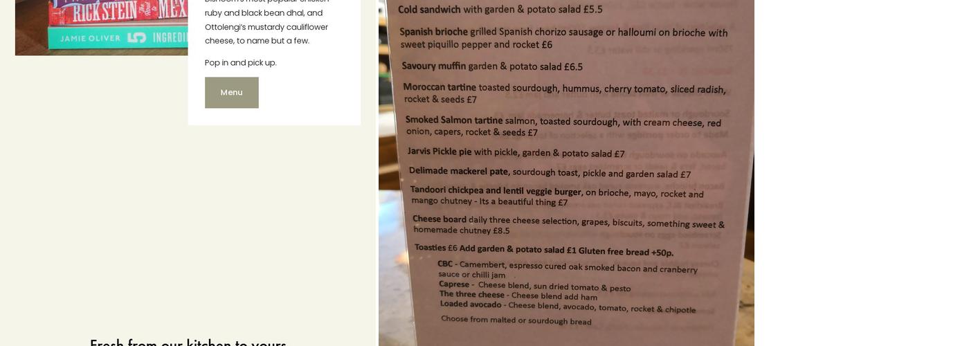 Scotts of Alnmouth Menu