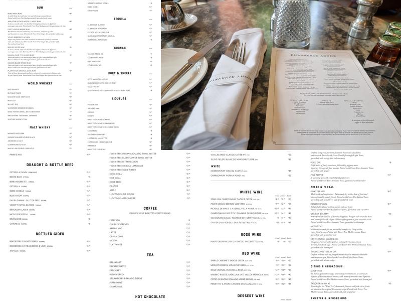 Brasserie Abode Menu