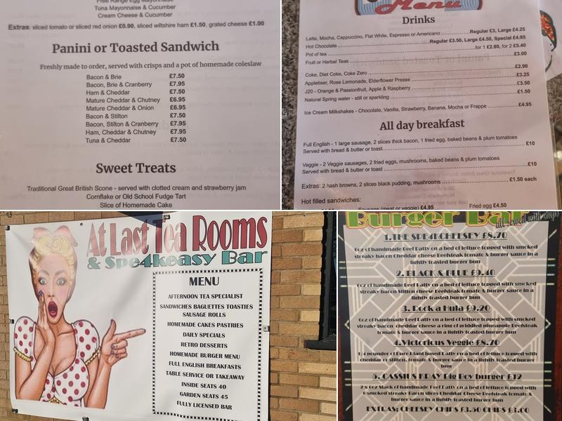 At Last Tea Rooms & Speakeasy Wine Bar Menu