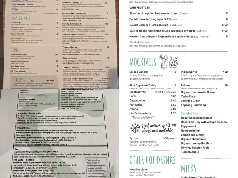 Vegivores Menu