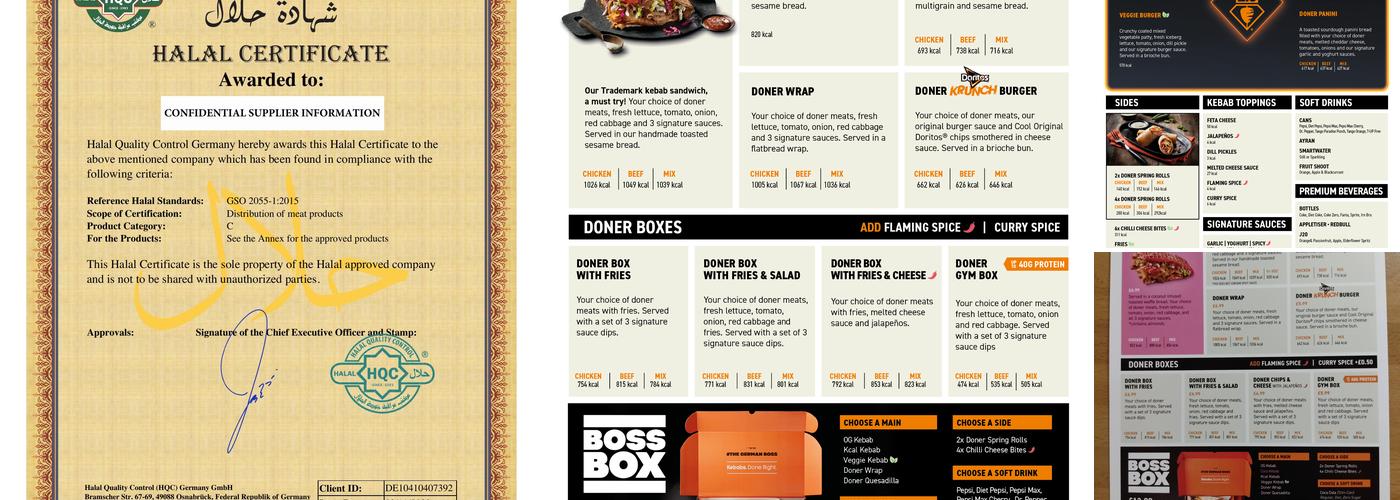 German Doner Kebab Menu