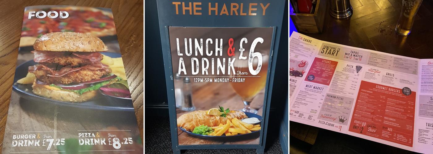 Harley Sheffield Menu