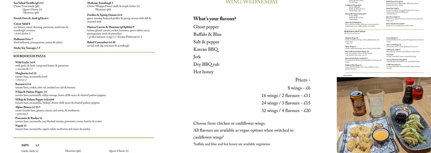 Medicine Bakery Menu