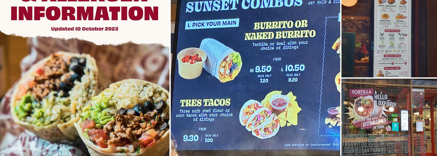 Tortilla Oxford Menu