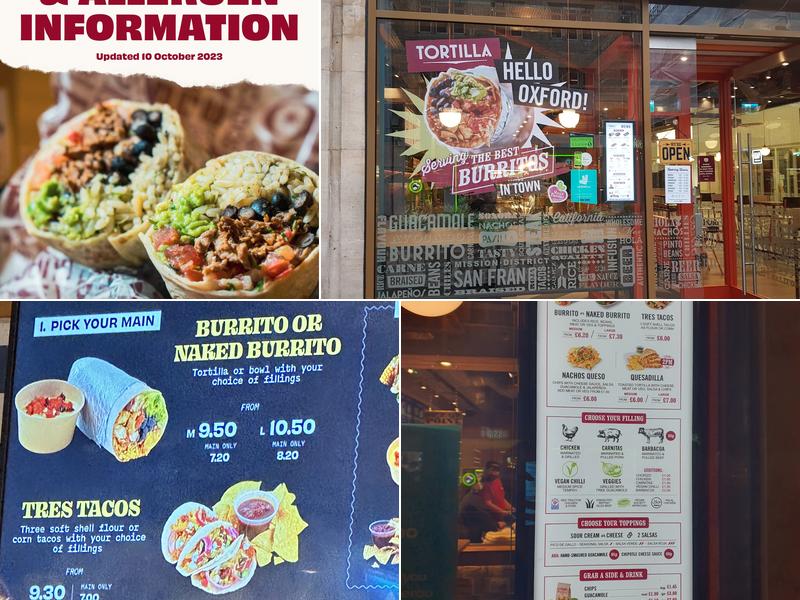 Tortilla Oxford Menu