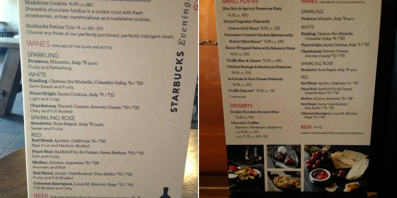 Starbucks Coffee Company Menu