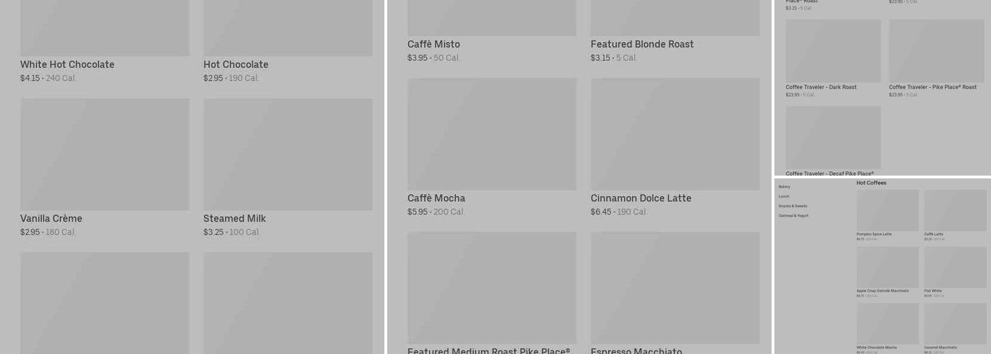 Starbucks Coffee Company Menu