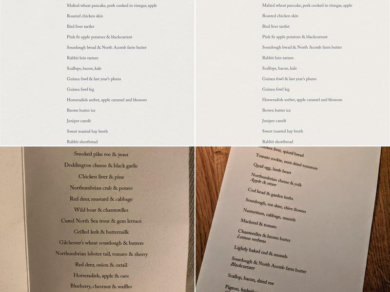 Restaurant Hjem Menu