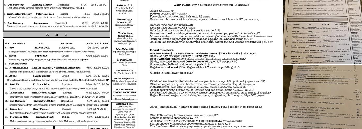 The Lockhart Tavern Menu