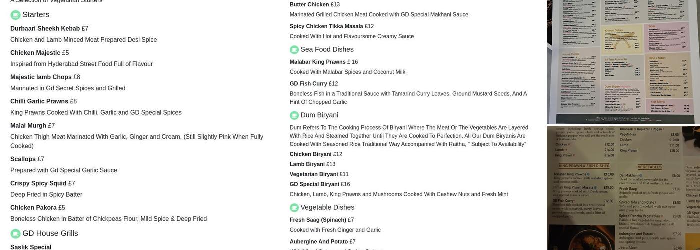 Gurkha Durbaar Peterborough Menu