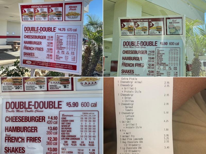 In-N-Out Burger Menu