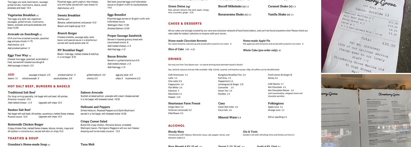 Strawberry Grove Marlow Menu