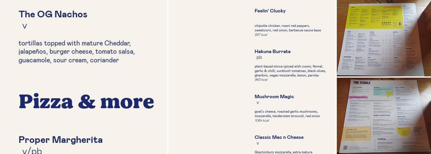 The Birmingham Stable Menu