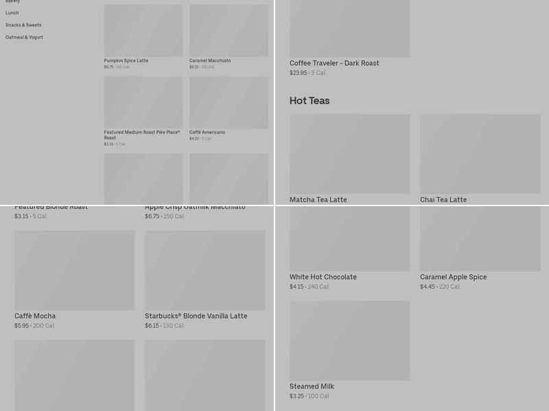 Starbucks Menu