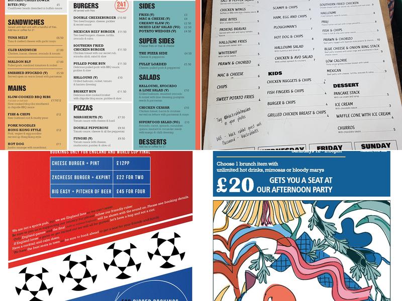 Black Rabbit Pub Menu