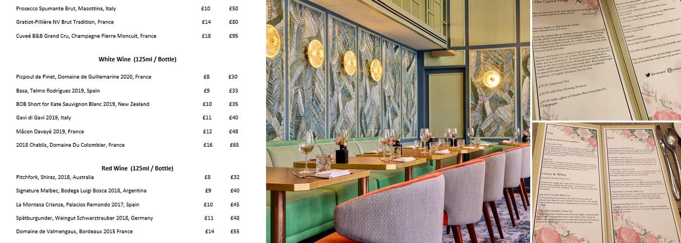 The Restaurant at The Capital Menu