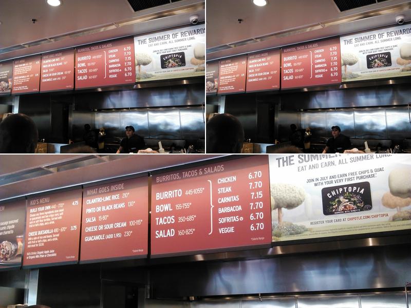 Chipotle Mexican Grill Menu