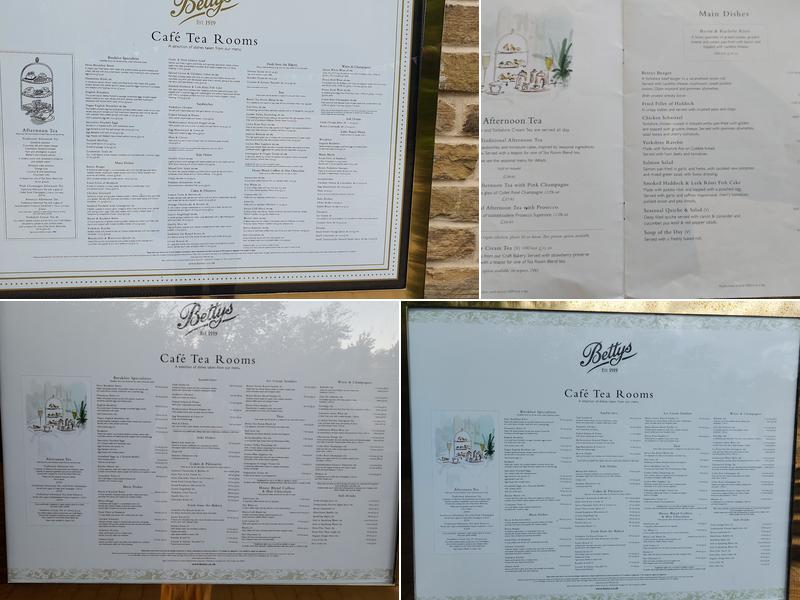 Bettys Café Tea Rooms - Harlow Carr Menu