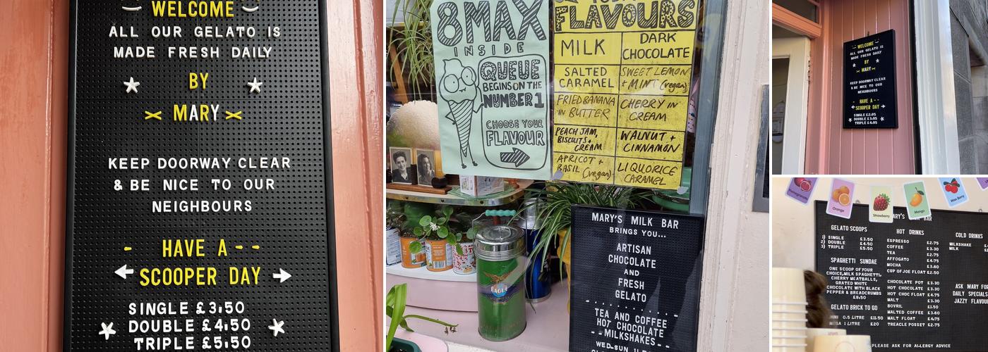 Mary's Milk Bar Menu