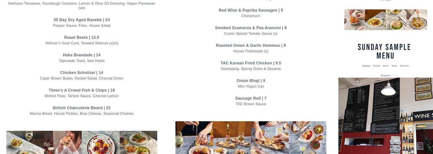 Three's A Crowd | Leeds Menu