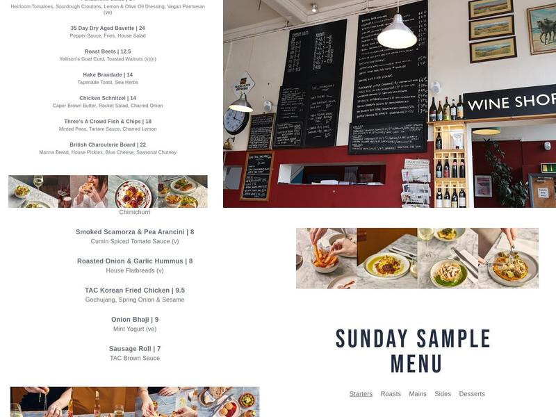 Three's A Crowd | Leeds Menu