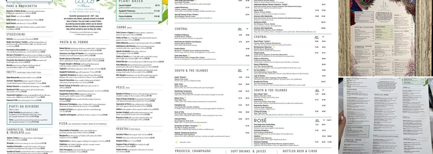 Alto by San Carlo Menu
