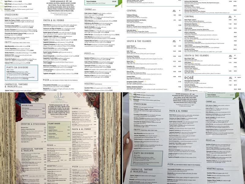 Alto by San Carlo Menu