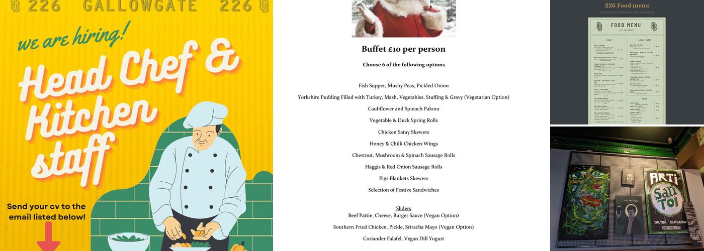 226 Gallowgate Menu