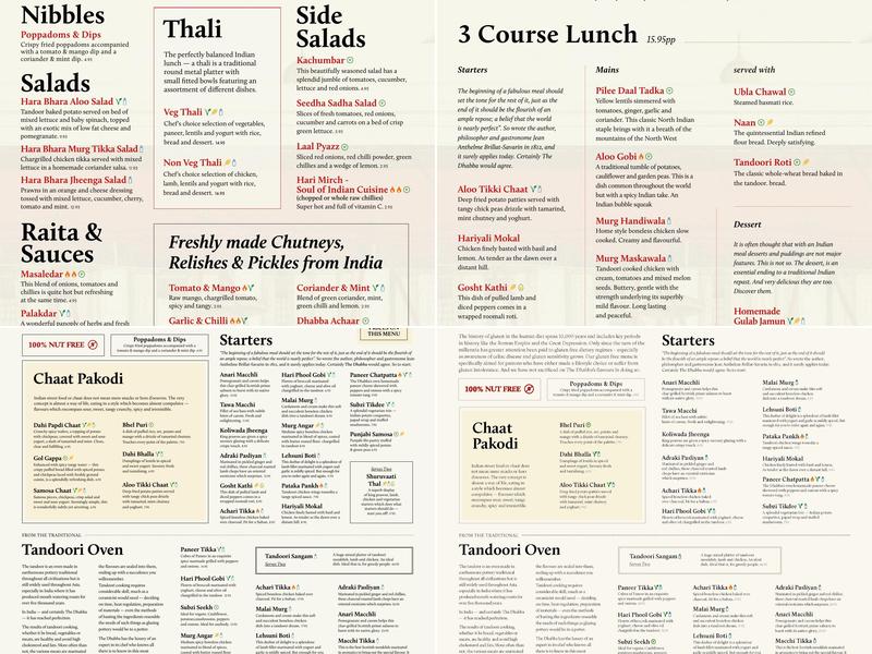 The Dhabba Menu