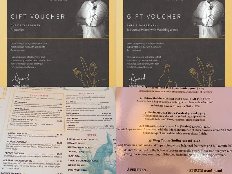 Purple Poppadom Menu