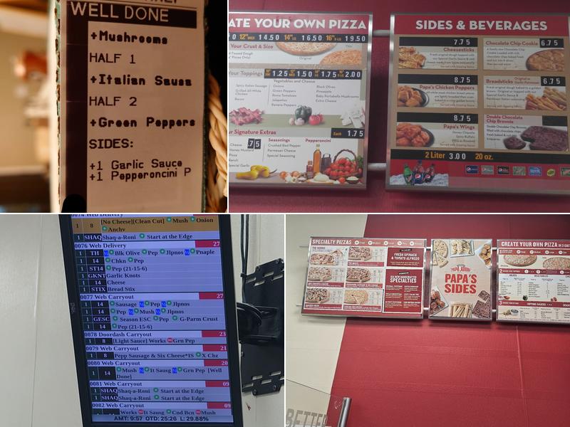 Papa Johns Pizza Menu