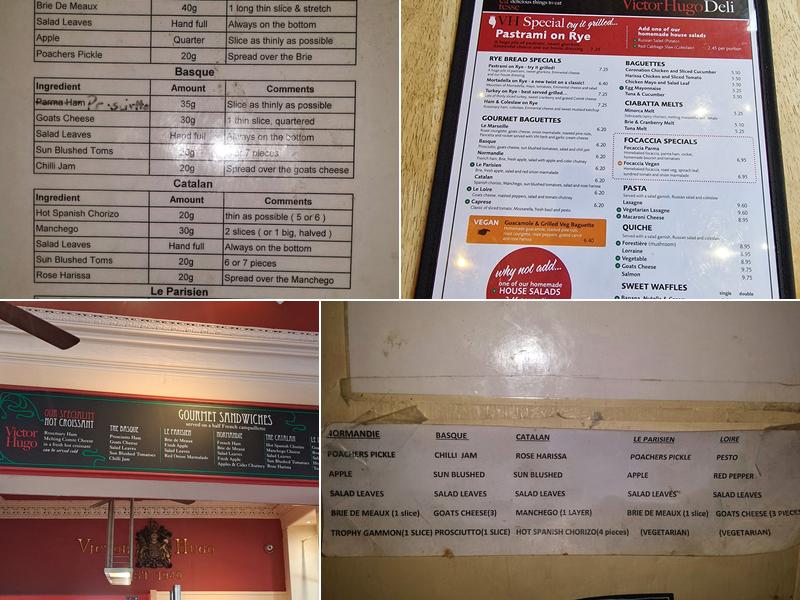 Victor Hugo Deli - Meadows Menu