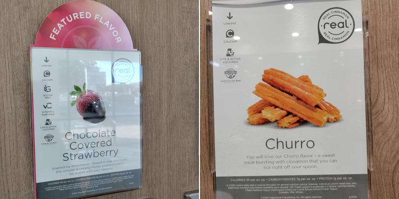 Yogurtland Cypress Menu