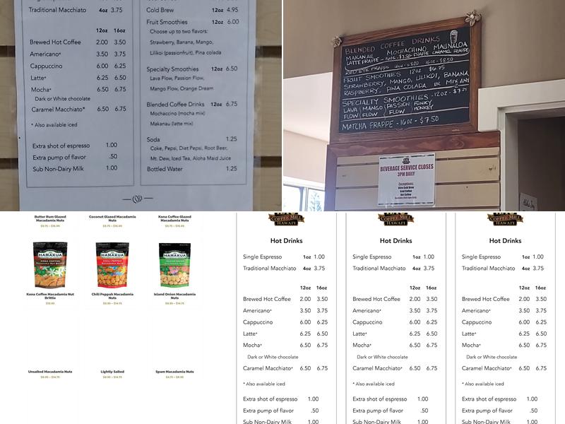 Kaʻū Coffee Mill Menu